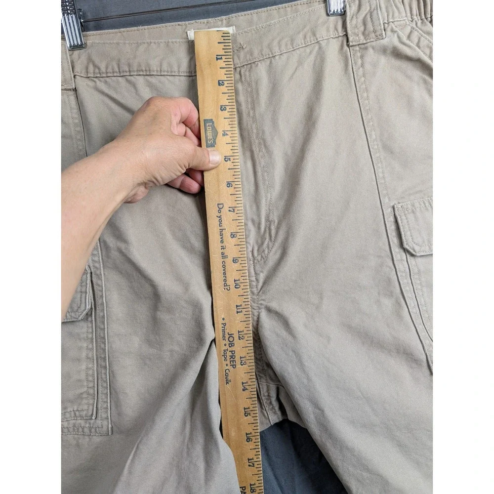 Savane‎ Mens Cargo Shorts Khaki Tan Size 46  Elastic Waist Cotton Utility